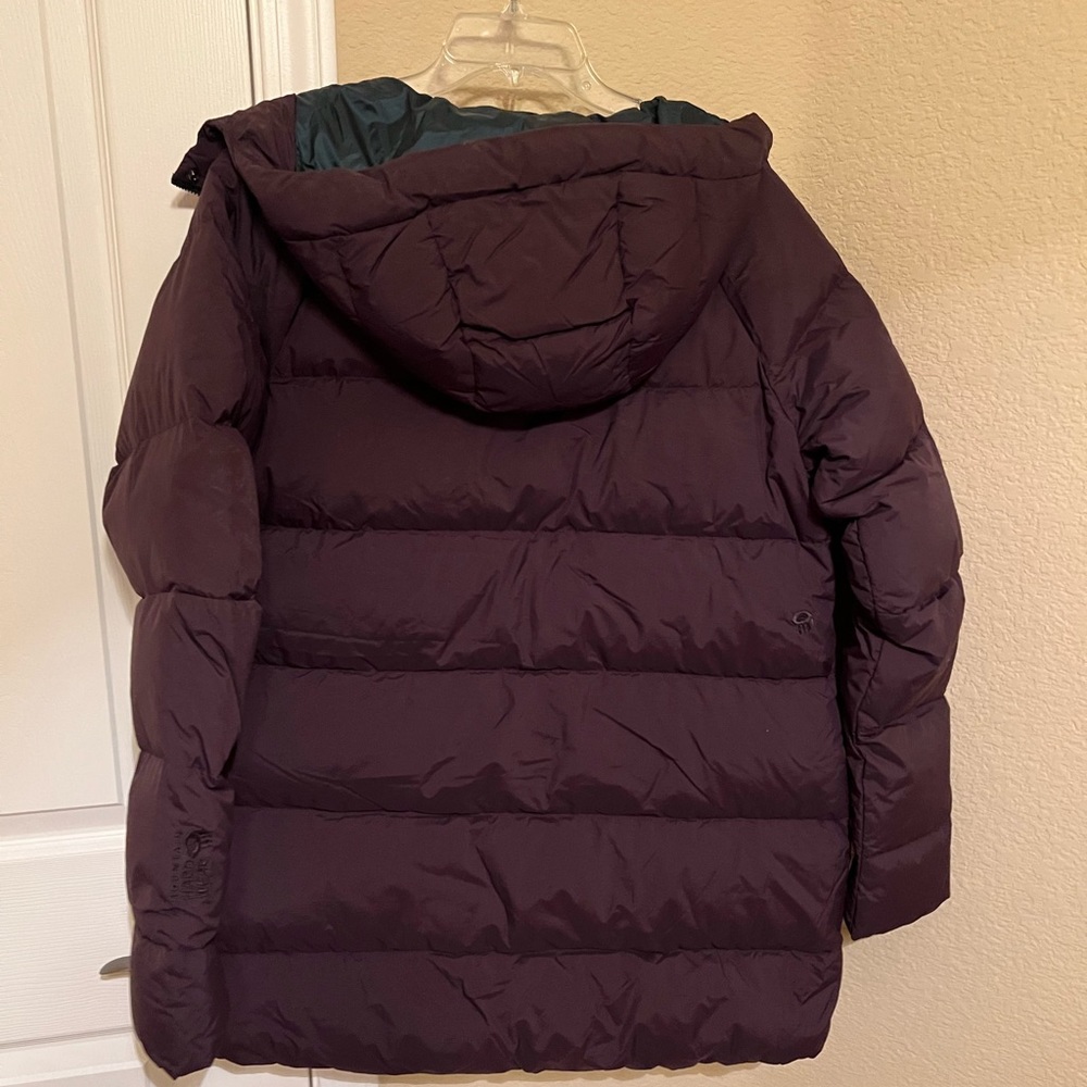 Mountain Hardwear Glacial Storm Parka Womens Large Purple Down Puffer Jacket NEW - Picture 5 of 6